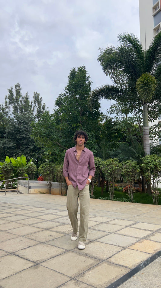 linen dusty mauve shirts