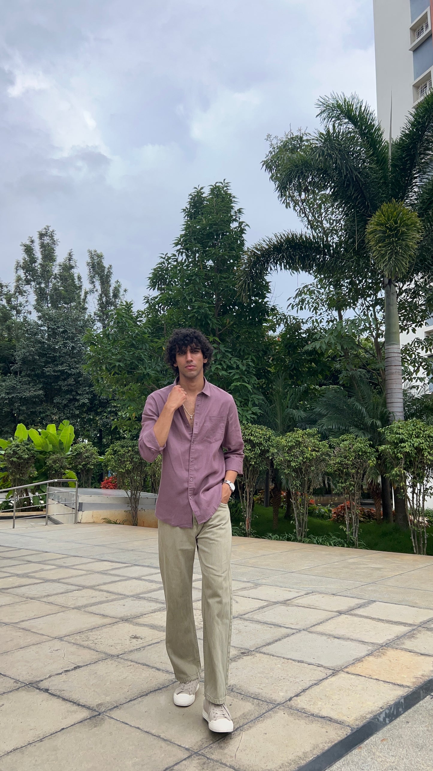 Linen dusty mauve shirts