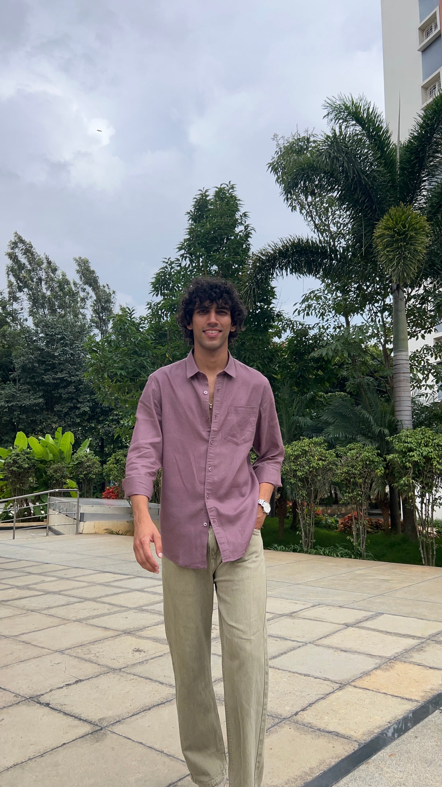 Linen dusty mauve shirts