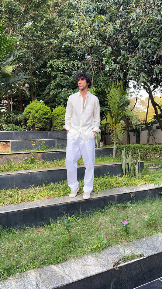linen light yellow shirts