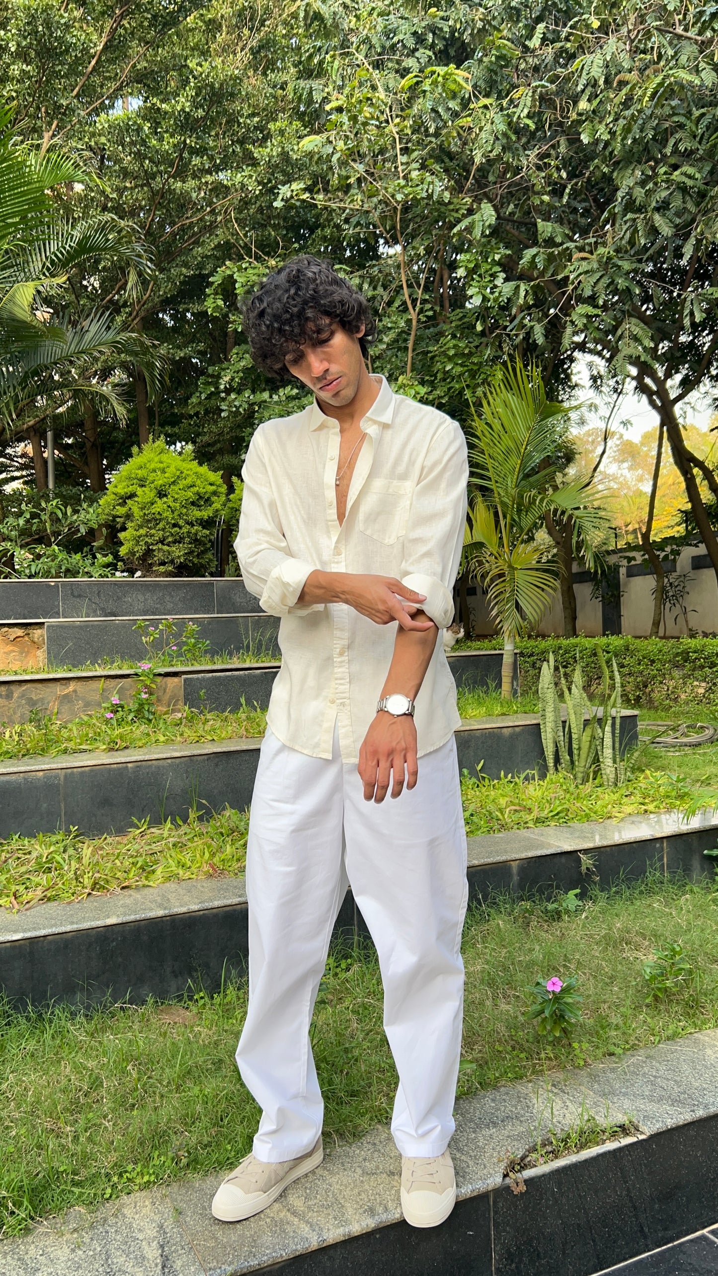 linen light yellow shirts