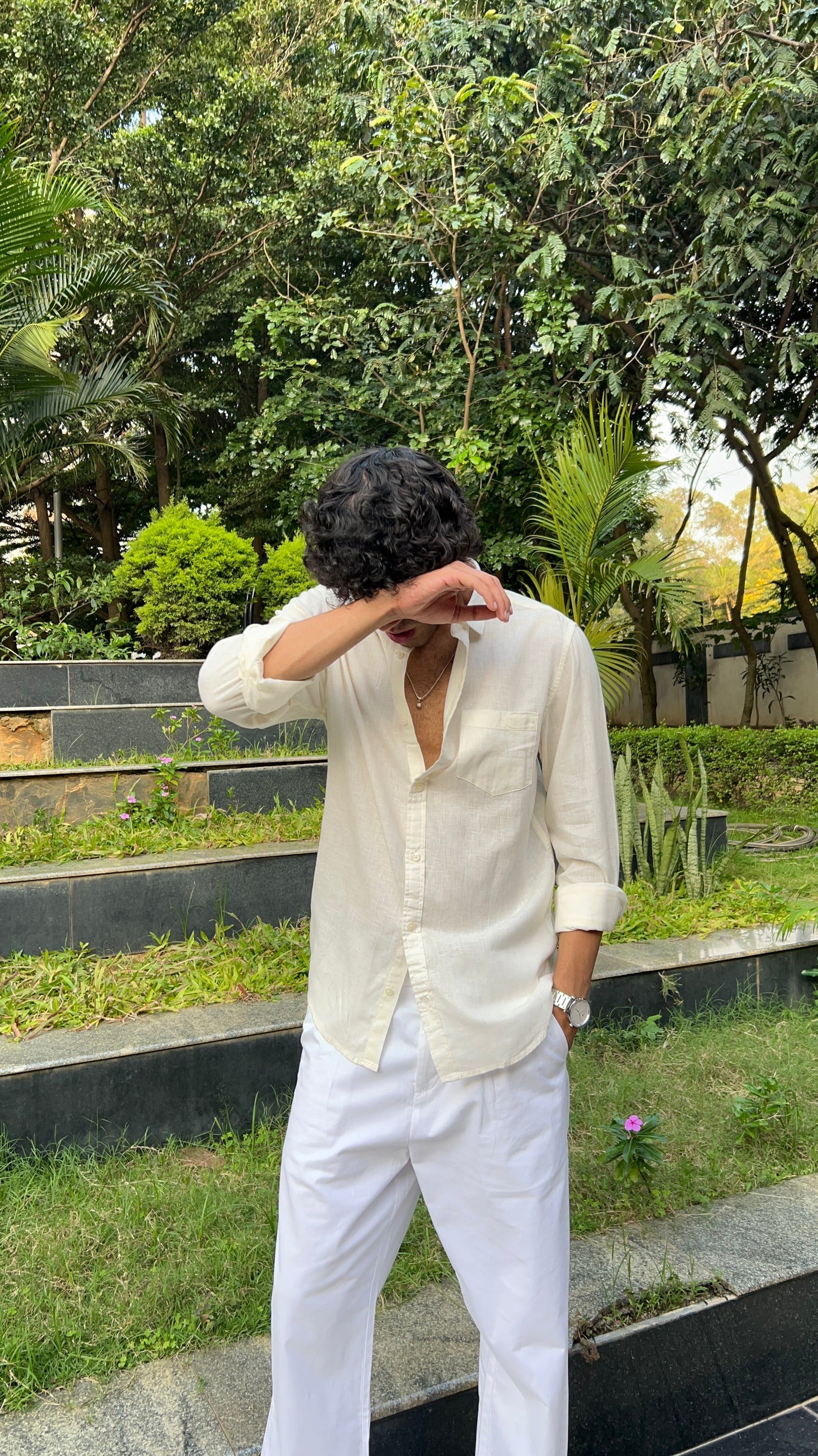 linen light yellow shirts