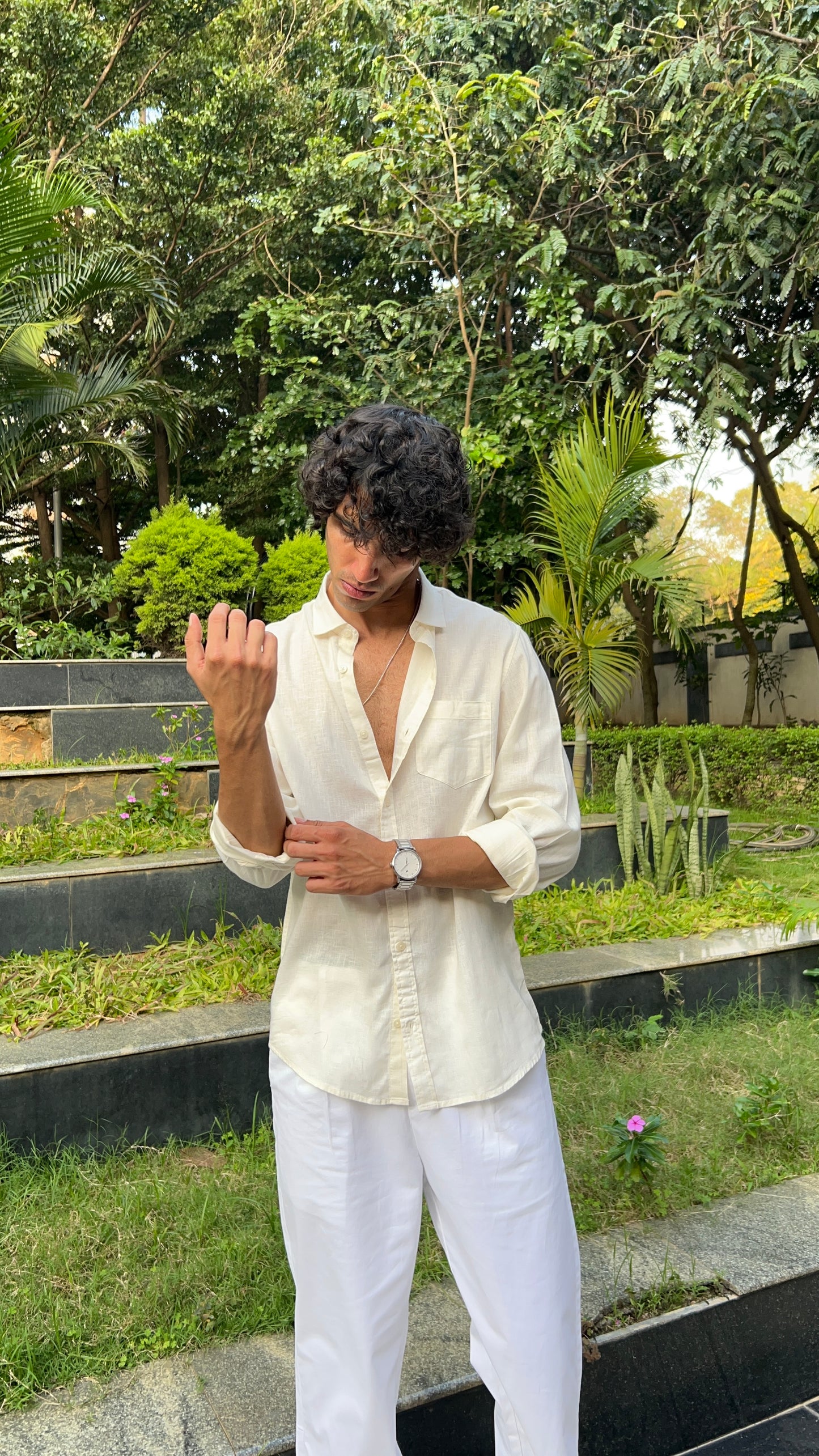 linen light yellow shirts