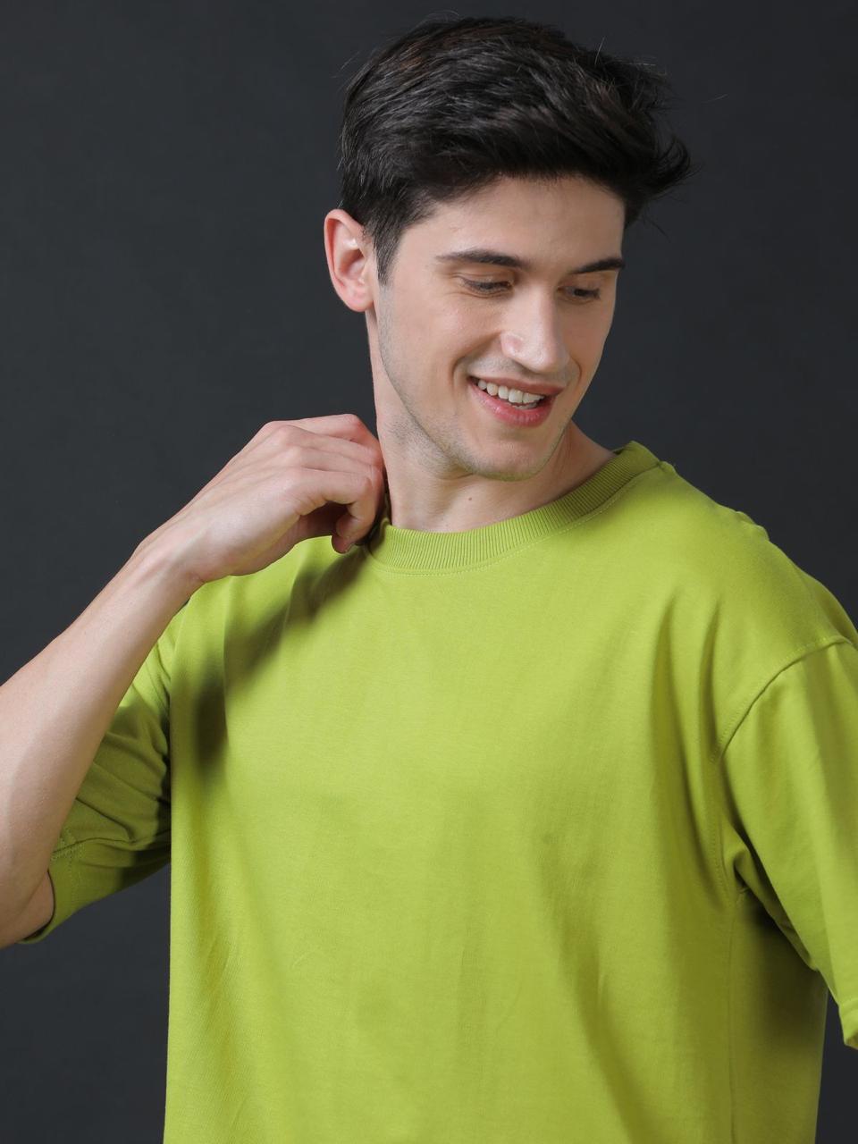 Paradise Parrot Green Printed Oversized Tee