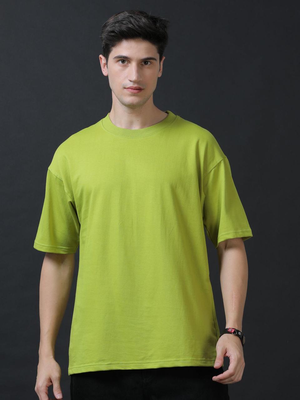 Paradise Parrot Green Printed Oversized Tee