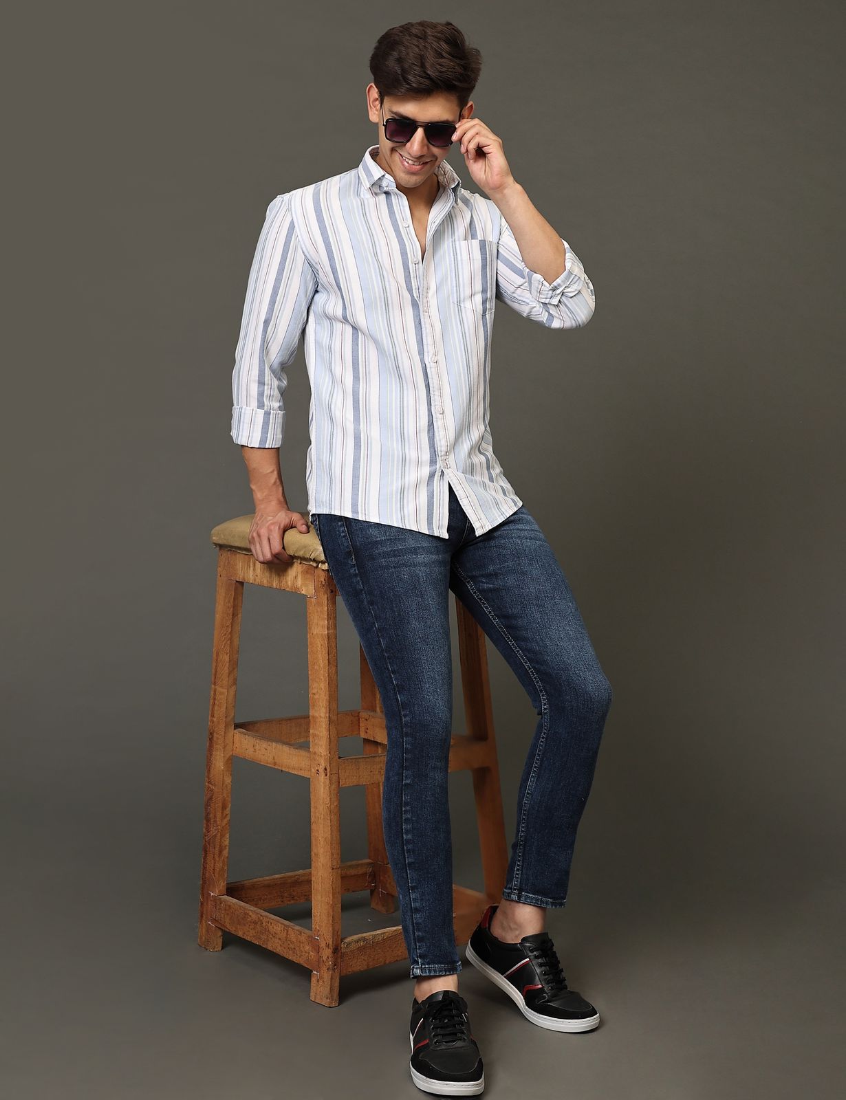Blue Shades Stripe Full Sleeve Shirt