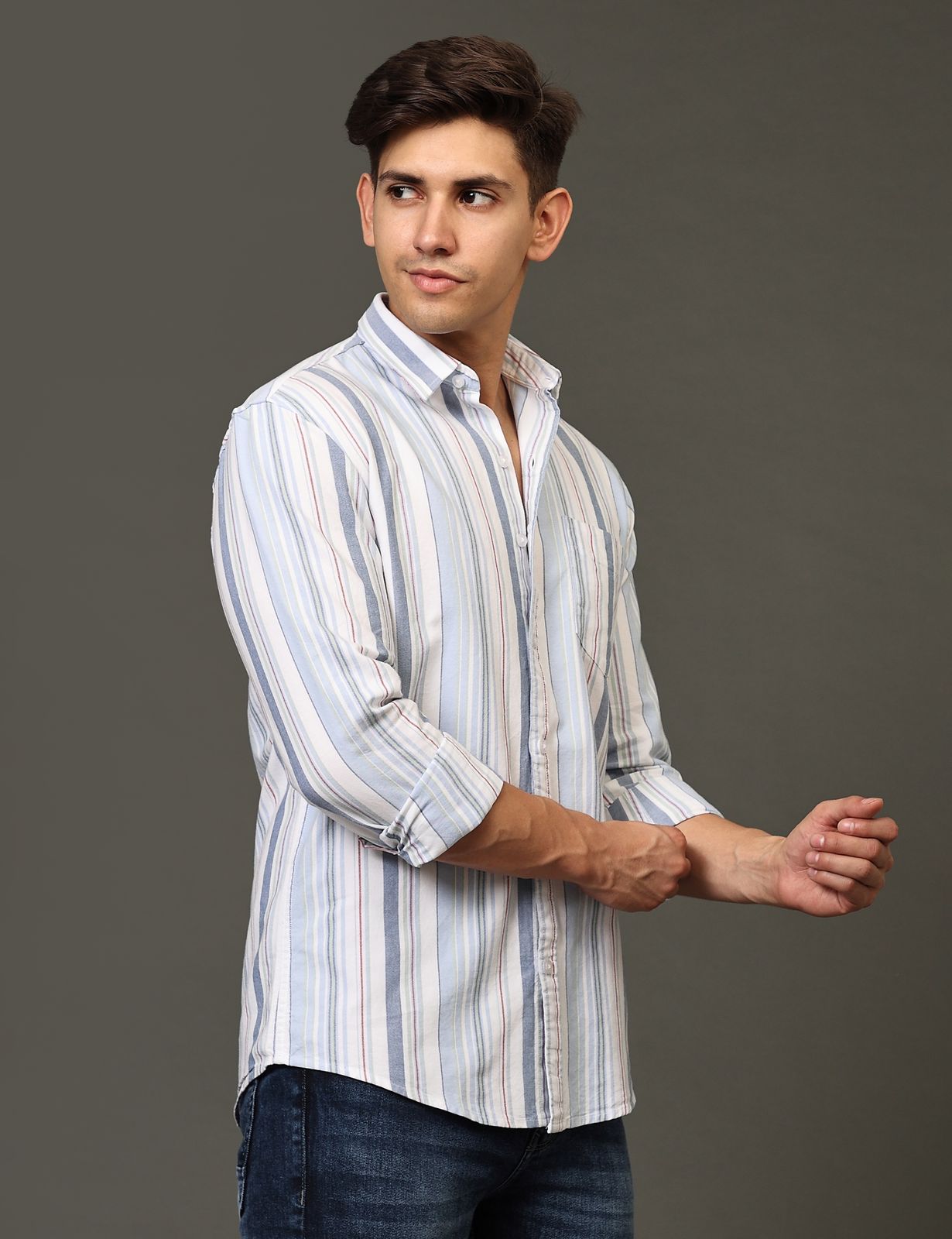 Blue Shades Stripe Full Sleeve Shirt