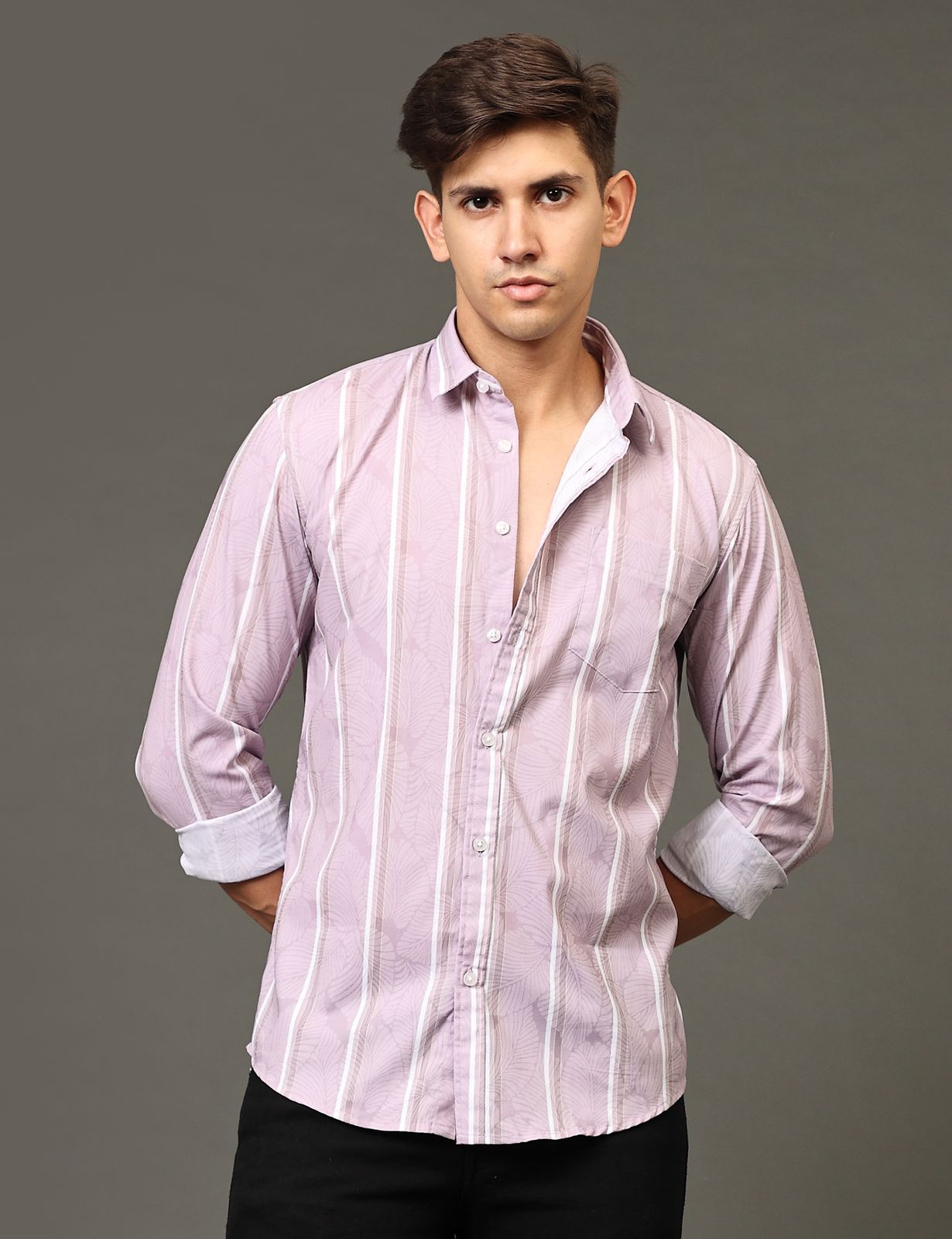 Lavender Lines Full Sleeve Shirt