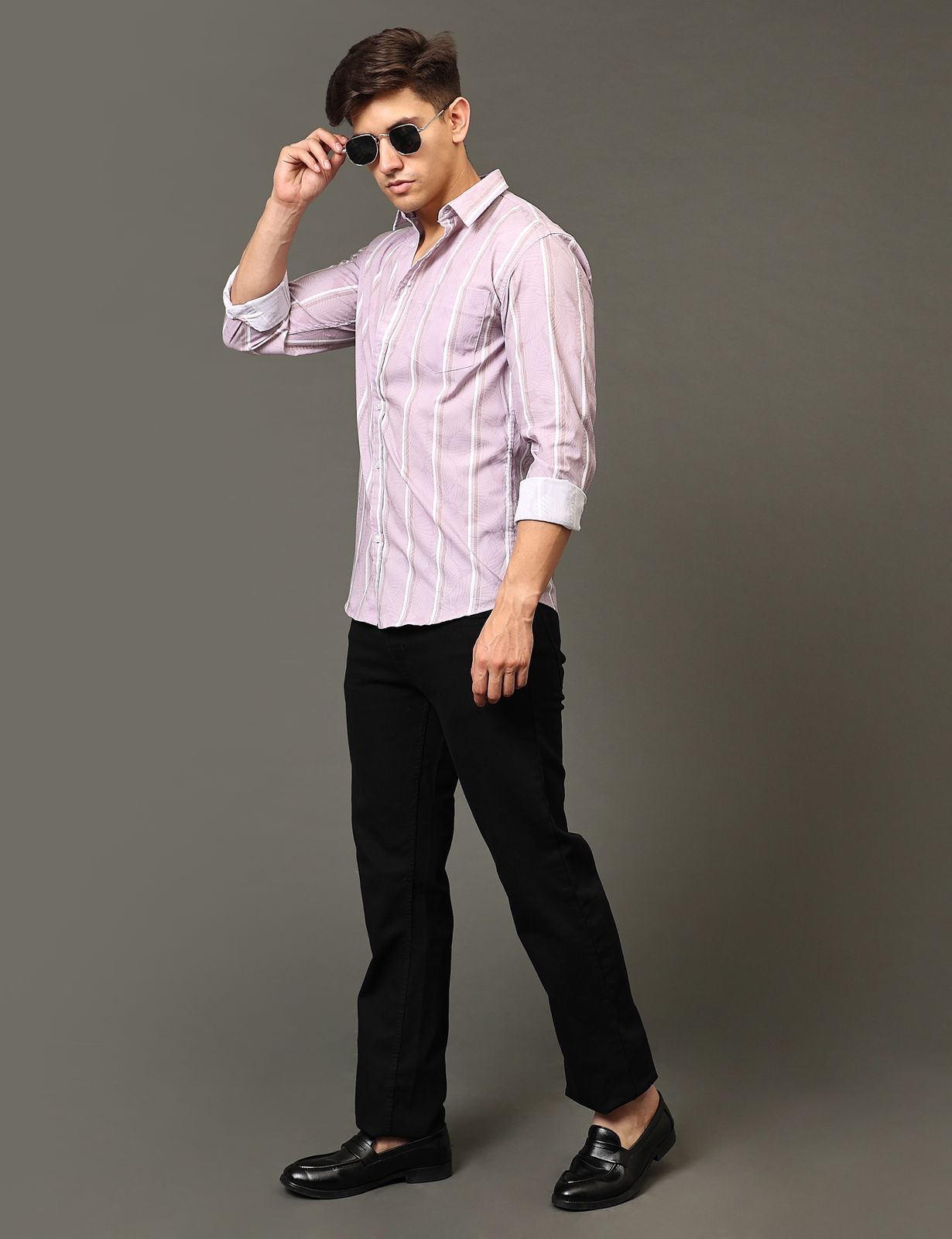 Lavender Lines Full Sleeve Shirt