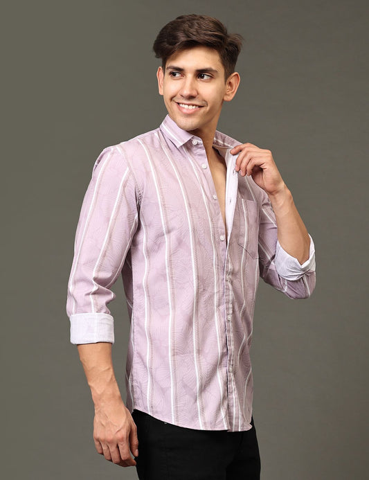 Lavender Lines Full Sleeve Shirt