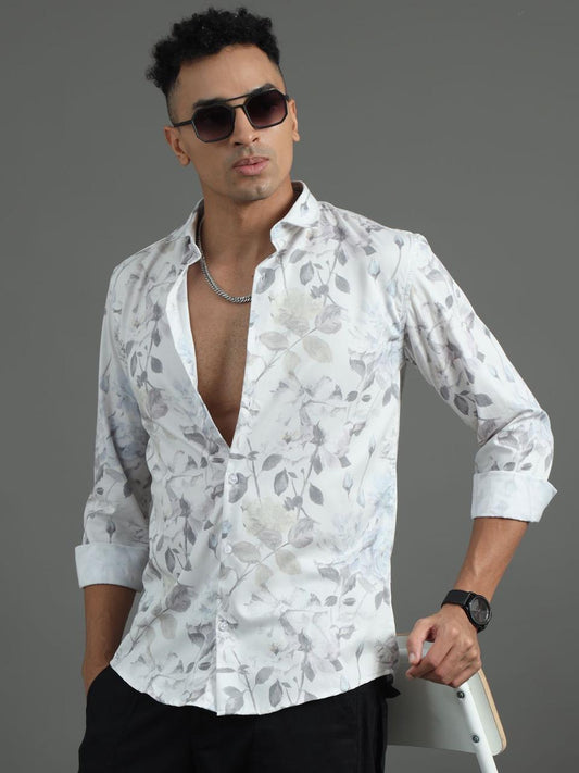 Leafy Chains Grey Full Sleeve Shirt