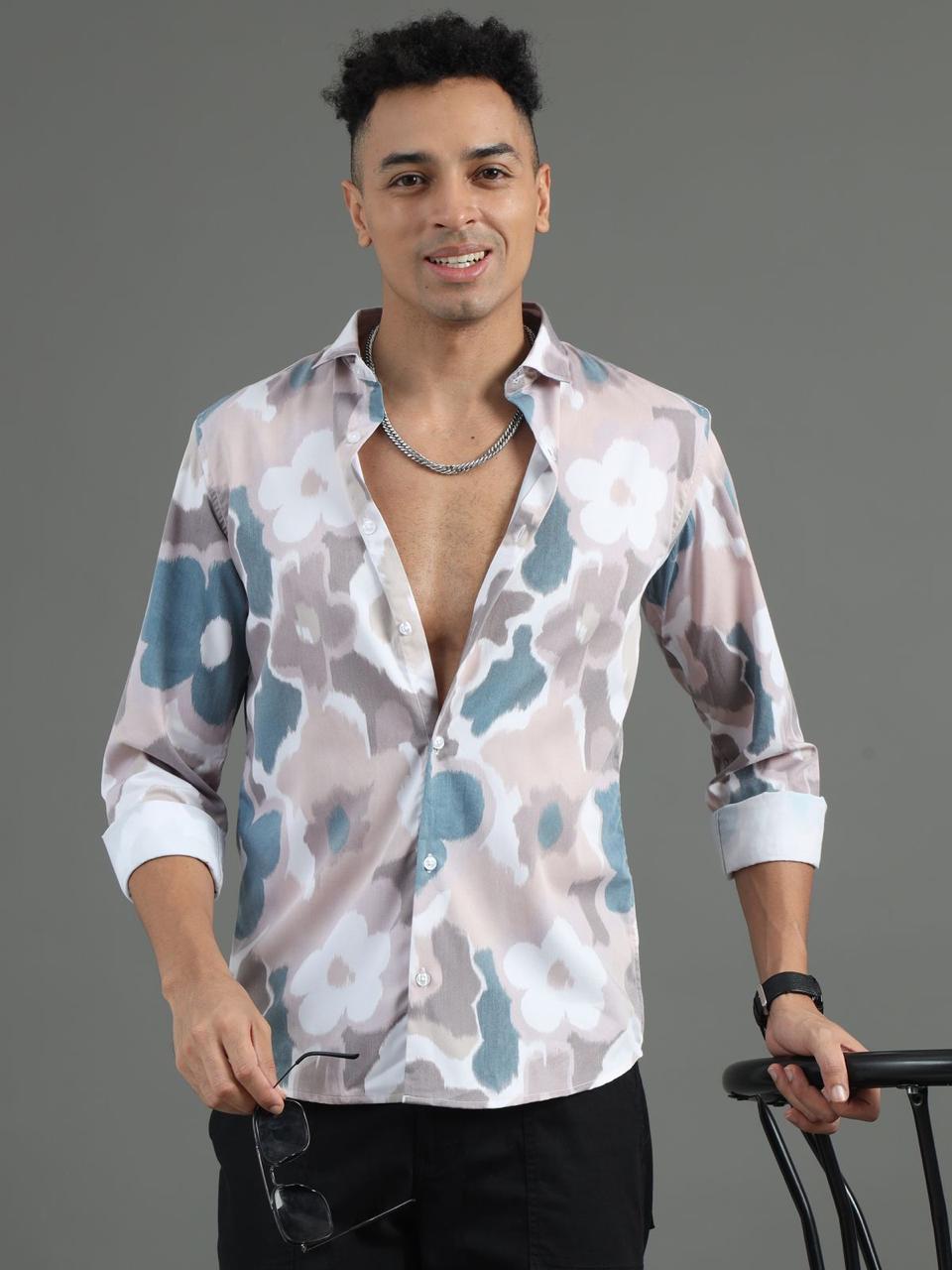 Multi Color Splashes Full Sleeve Shirt