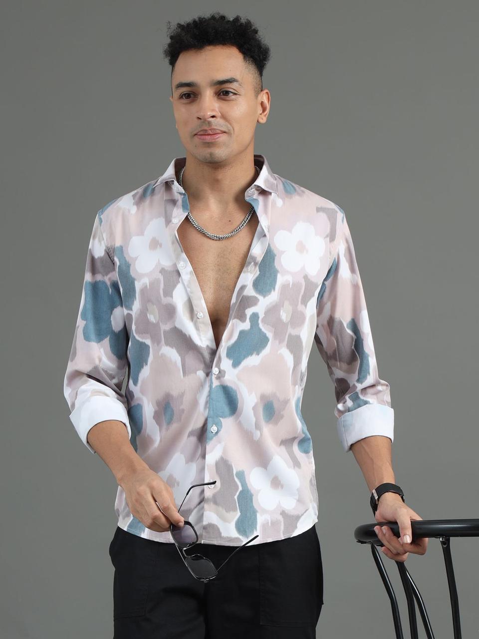 Multi Color Splashes Full Sleeve Shirt