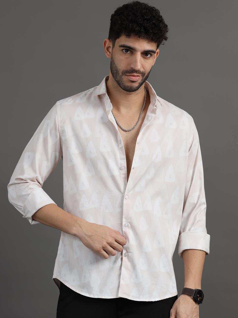 Pink Geo Full Sleeve Shirt