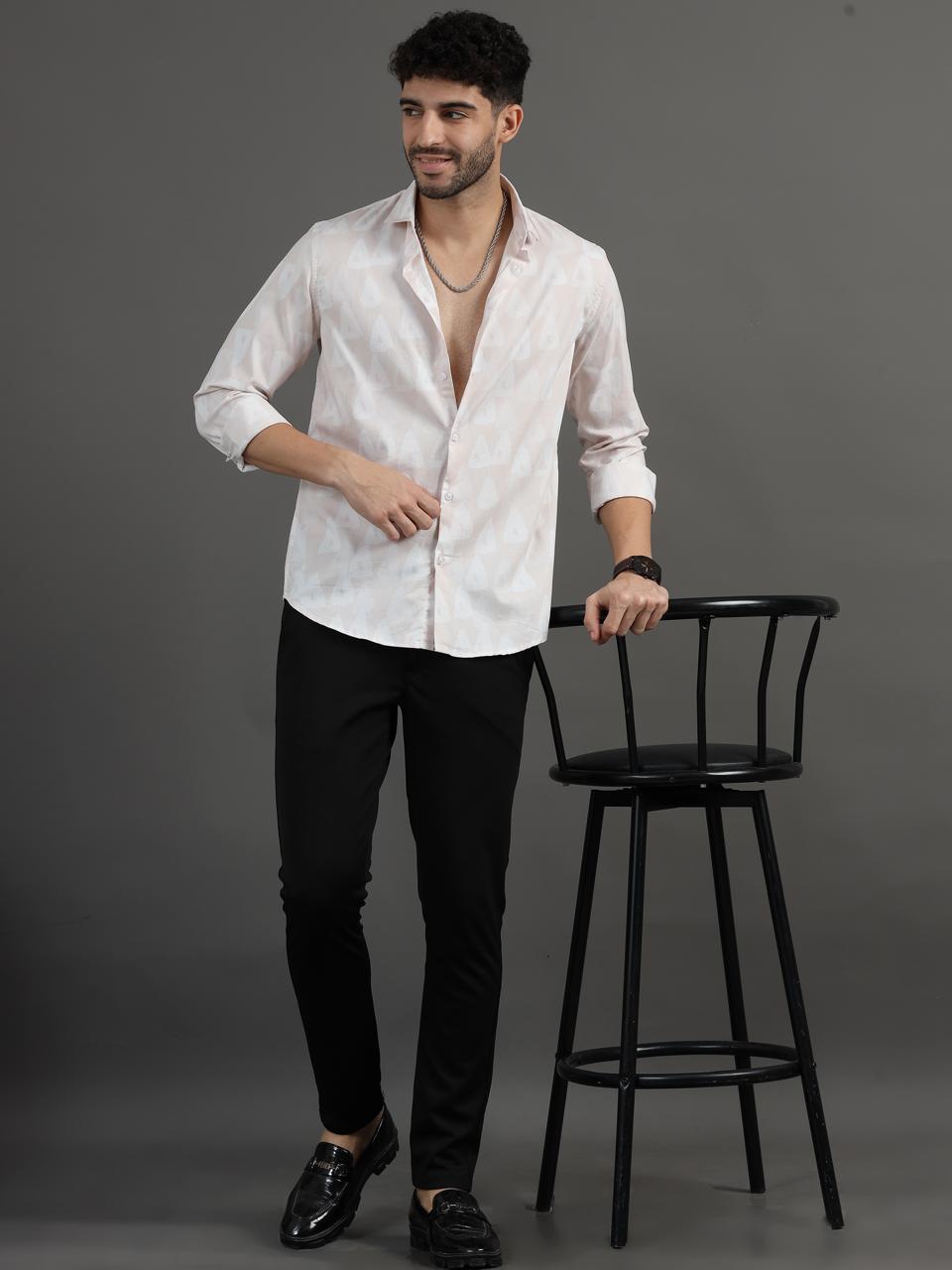 Pink Geo Full Sleeve Shirt