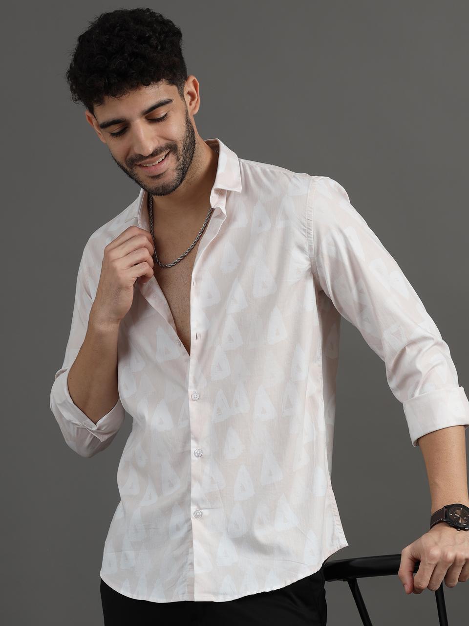 Pink Geo Full Sleeve Shirt