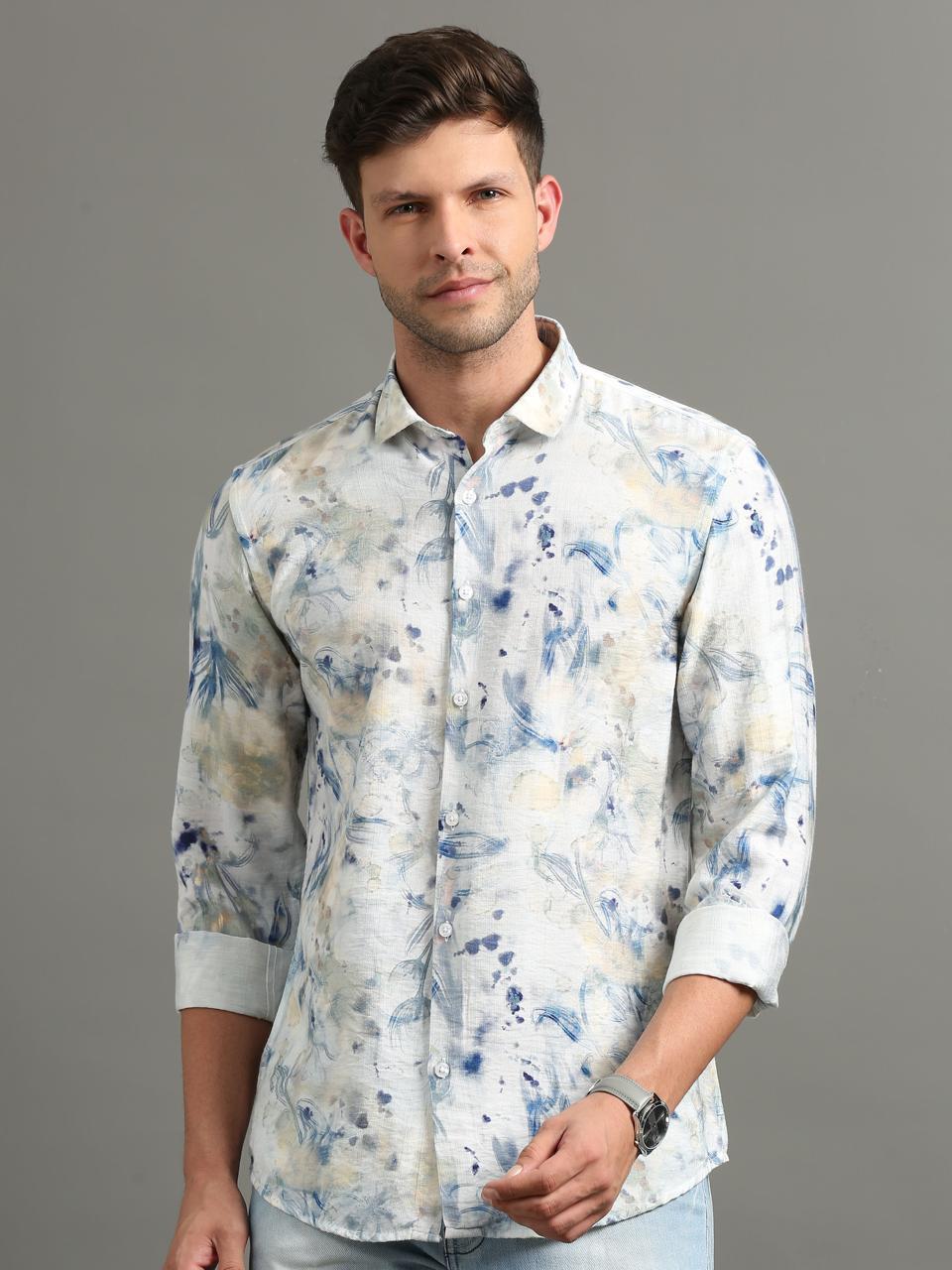 Azure Bloom Full Sleeve Shirt