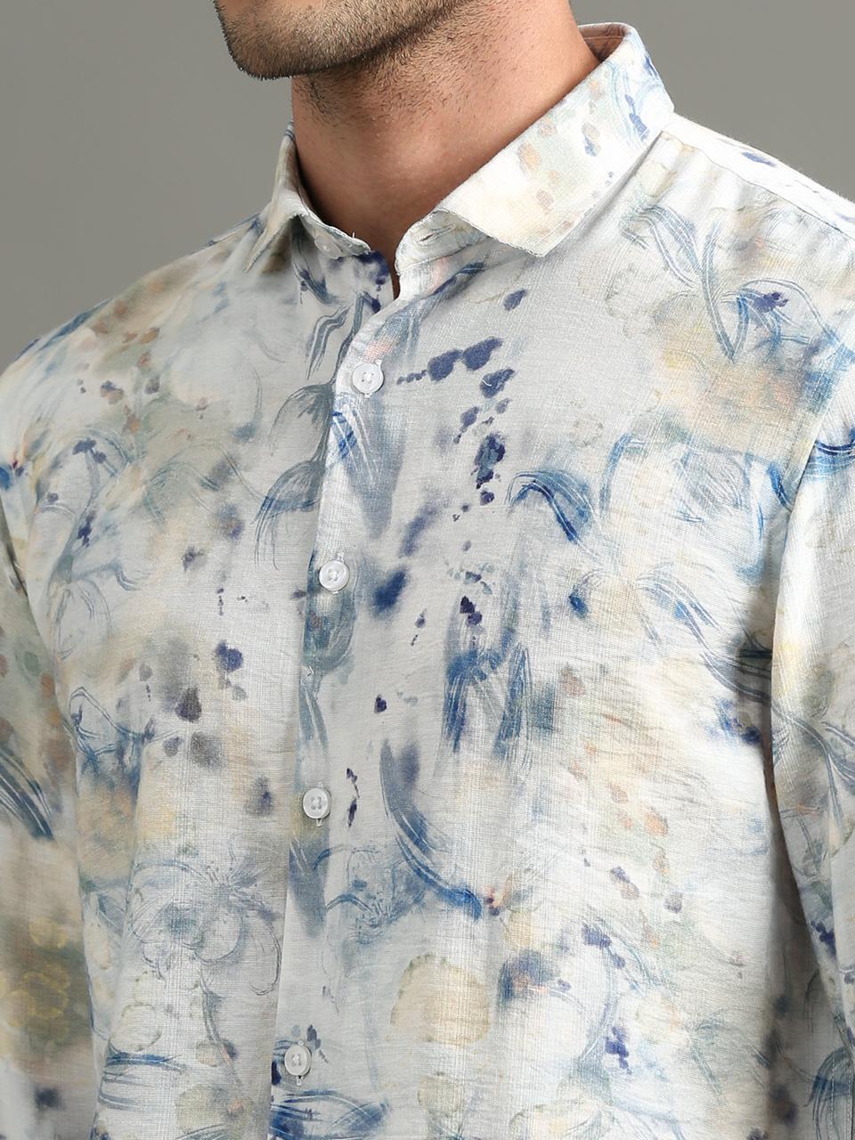 Azure Bloom Full Sleeve Shirt