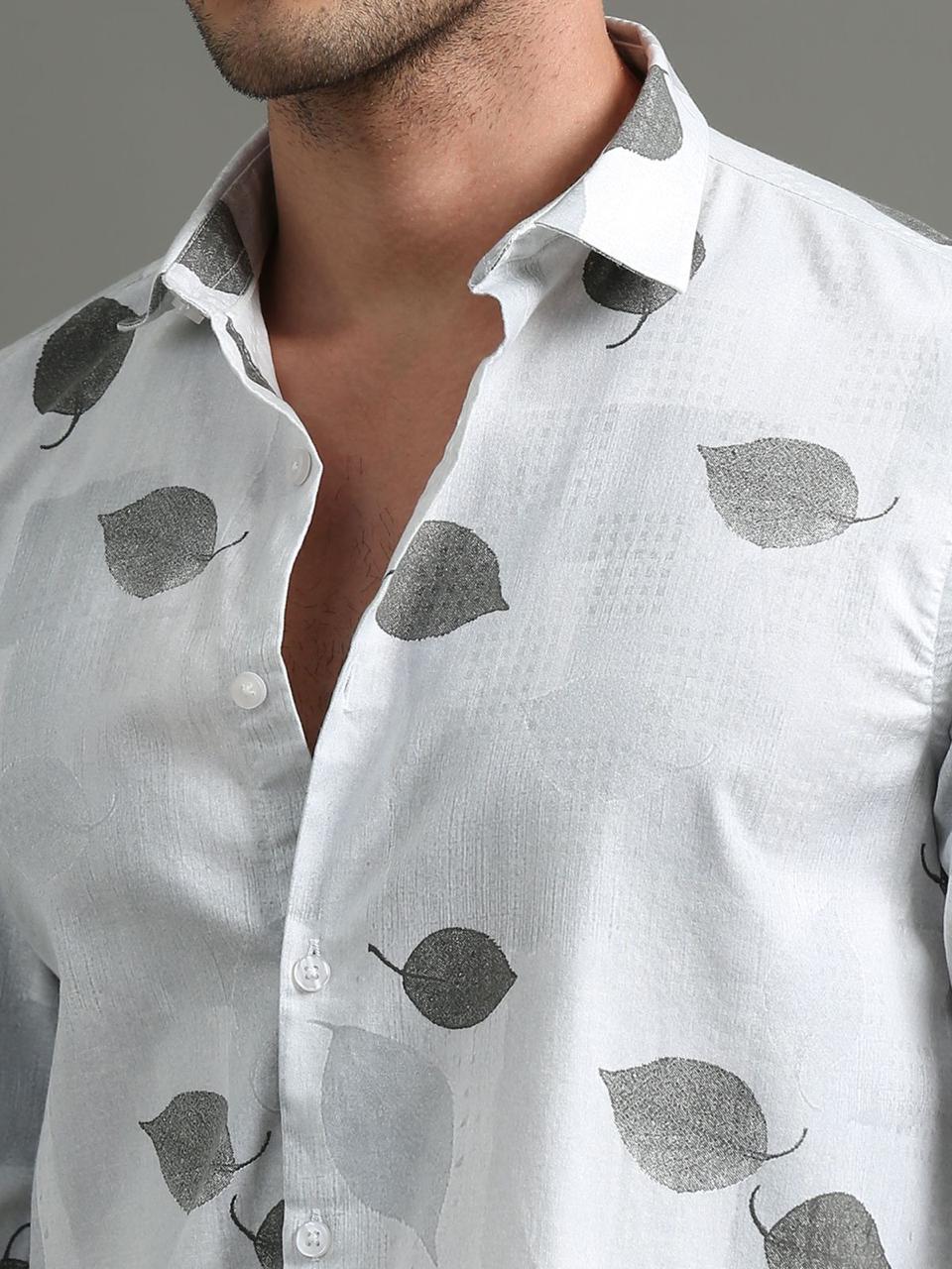 Leaf Printed Full Sleeve Shirt