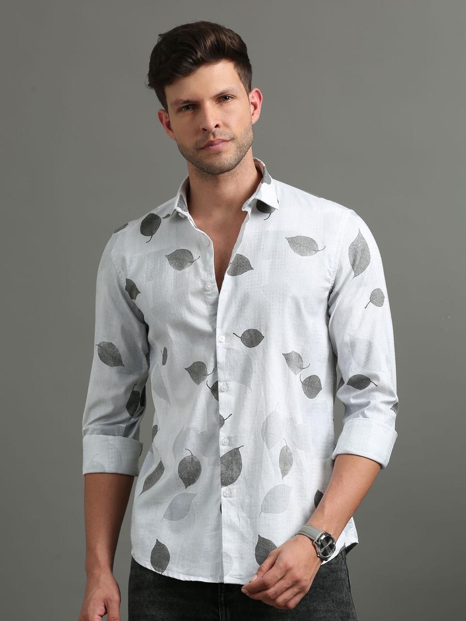 Leaf Printed Full Sleeve Shirt