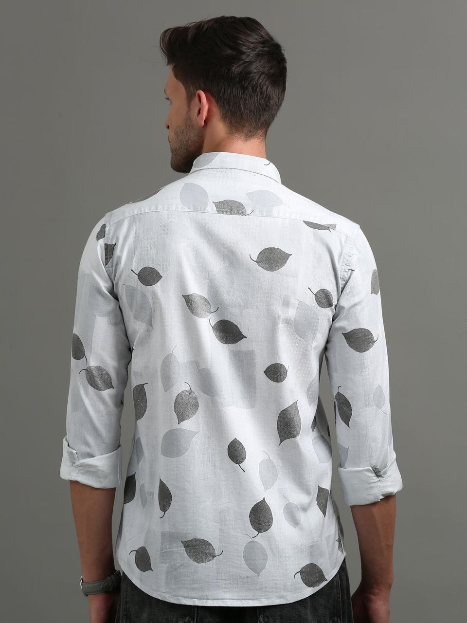 Leaf Printed Full Sleeve Shirt