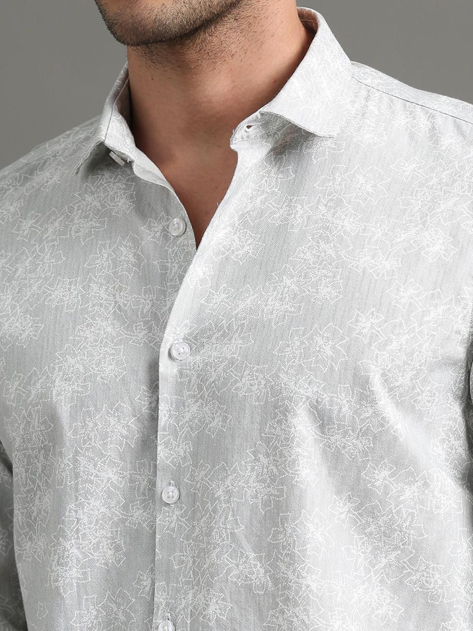 Lily Blossom Grey Full Sleeve Shirt