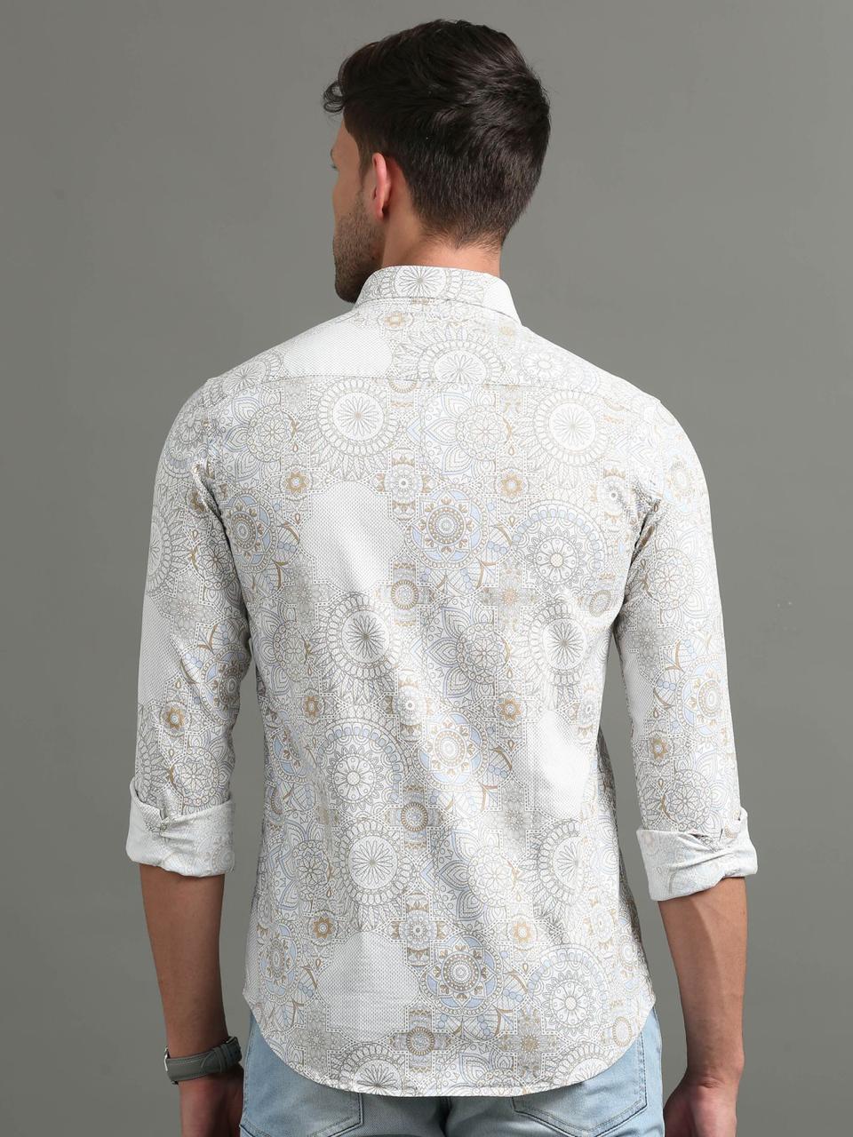 Gold Swirl Printed Full Sleeve Shirt