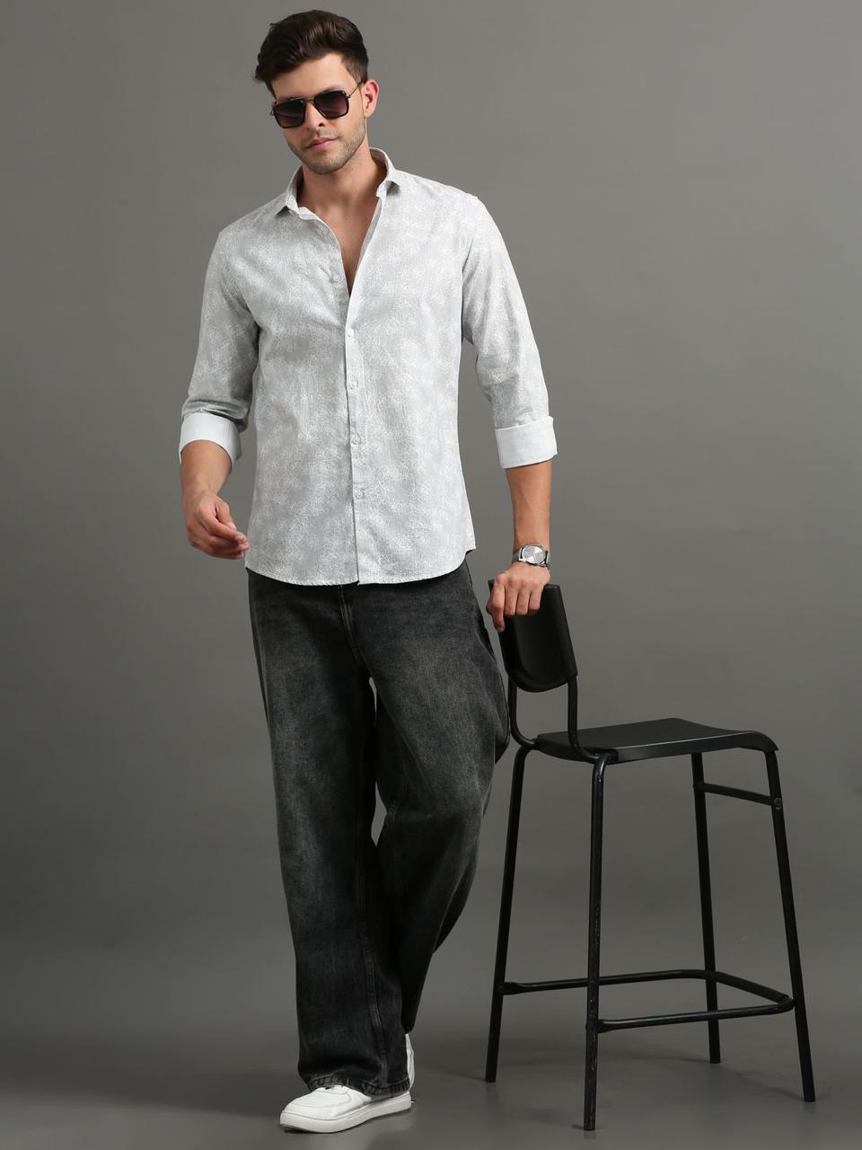 Lily Blossom Grey Full Sleeve Shirt