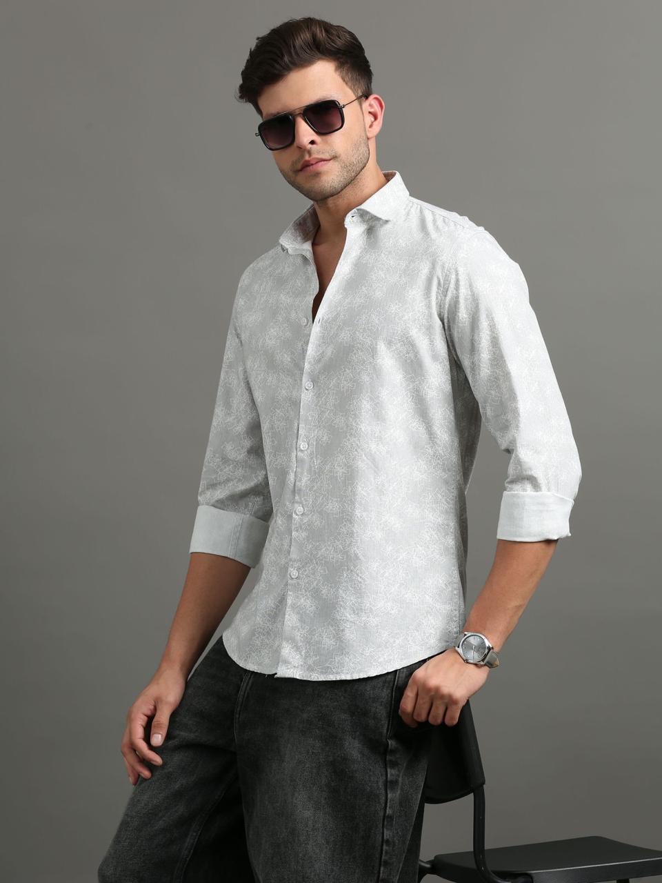Lily Blossom Grey Full Sleeve Shirt