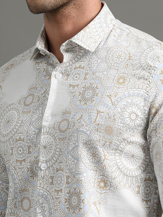 Gold Swirl Printed Full Sleeve Shirt