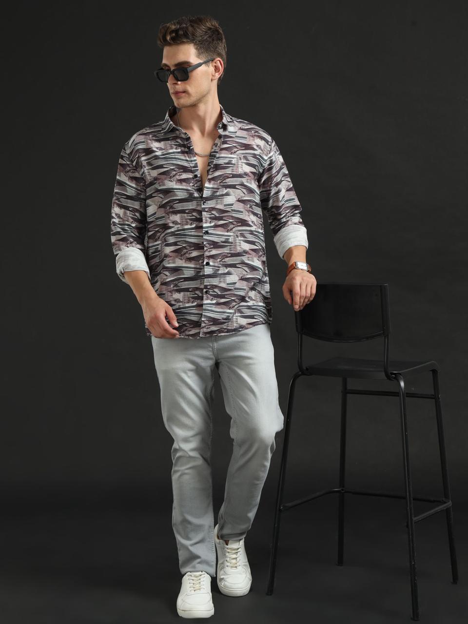 Stripe Fusion Full Sleeve Shirt