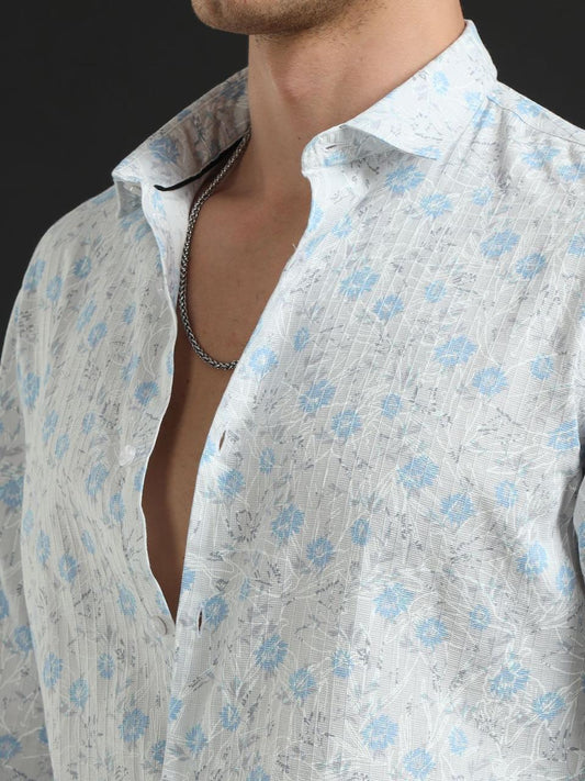 Over All Floral Printed Full Sleeve Shirt