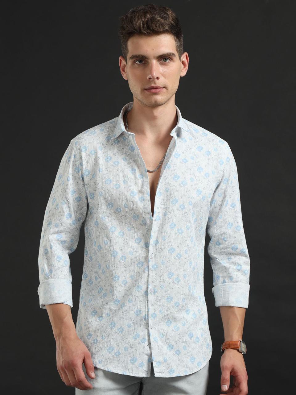 Over All Floral Printed Full Sleeve Shirt