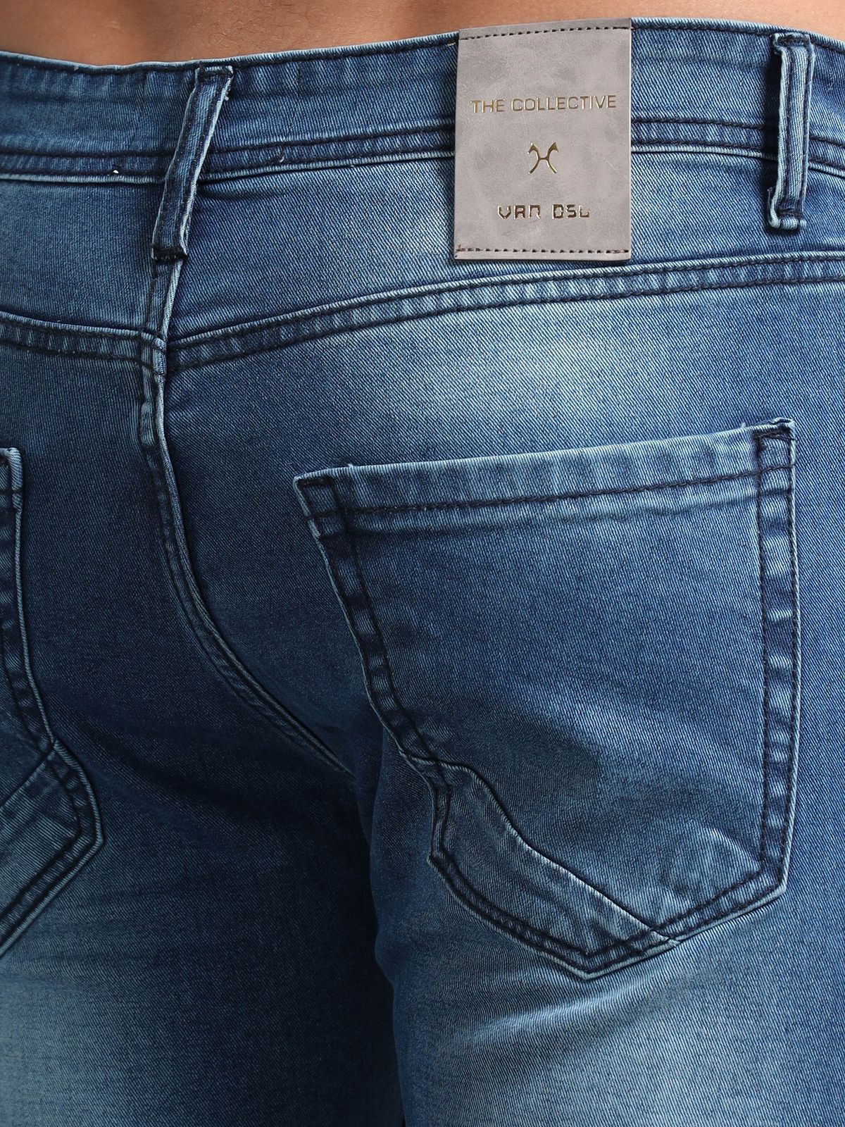 Metallic Blue Denim Jeans
