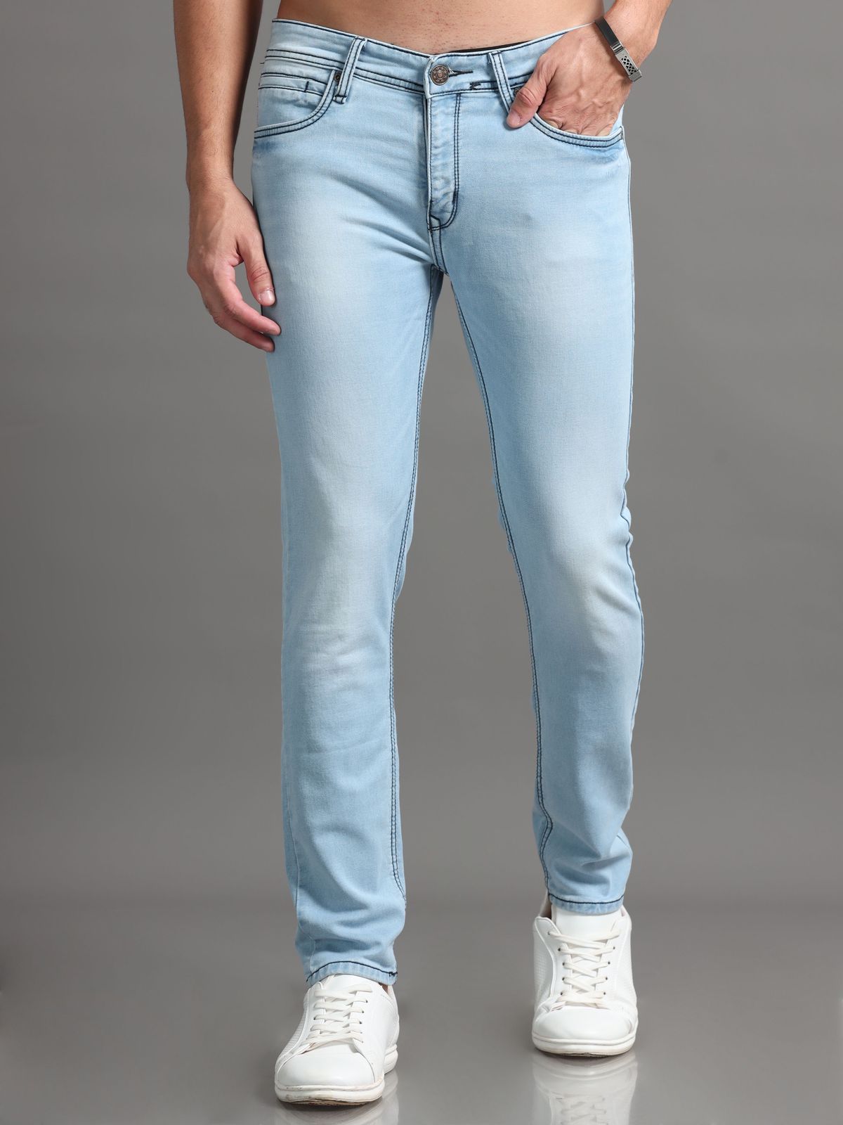 Coral Blue Denim Jeans