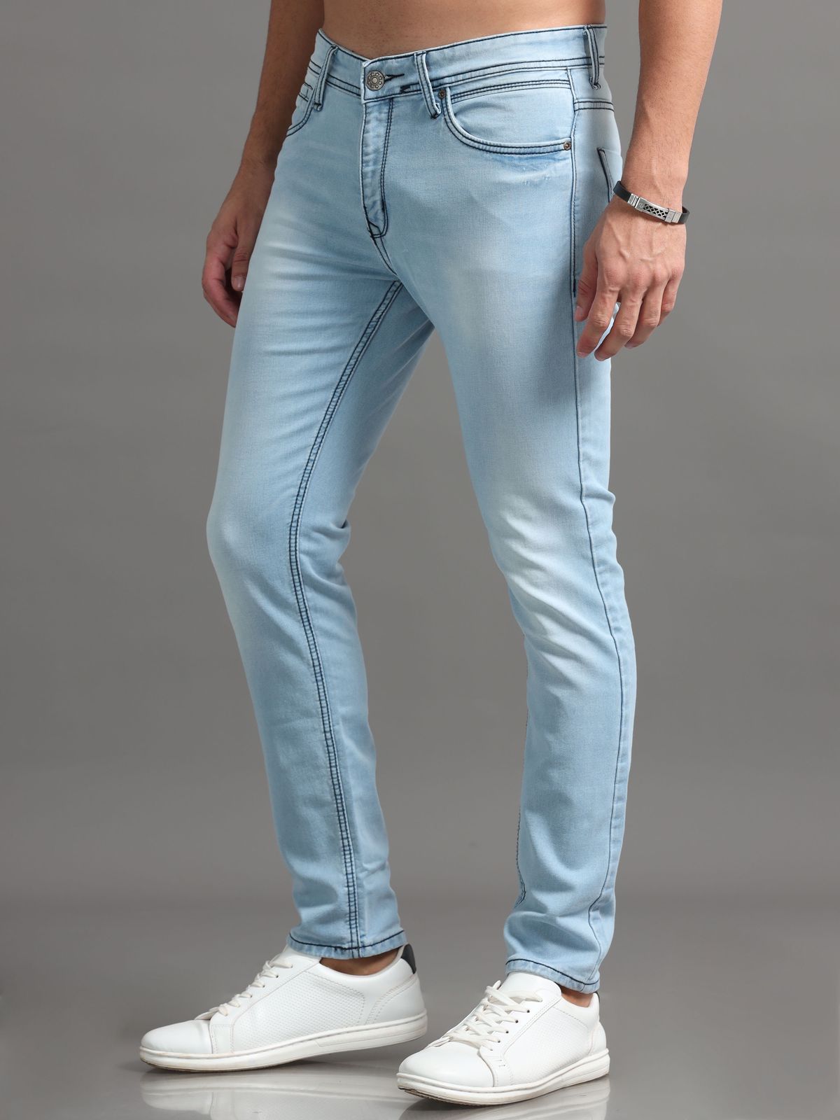 Coral Blue Denim Jeans