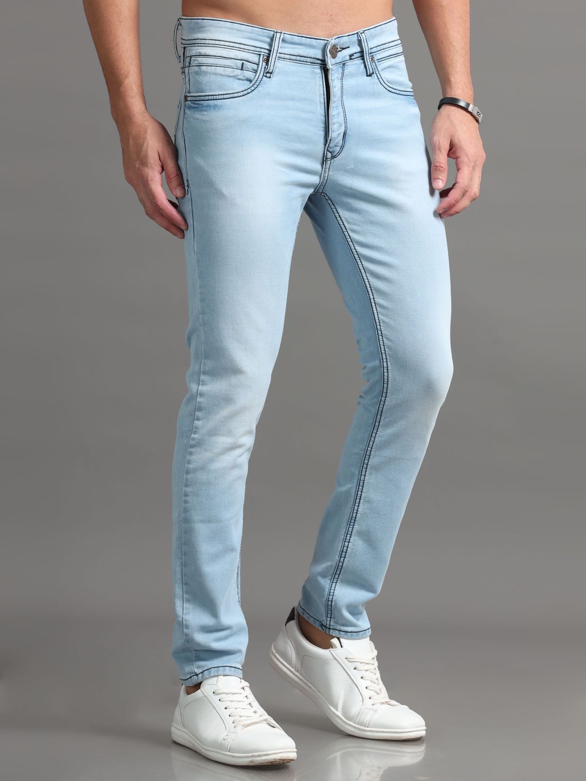 Coral Blue Denim Jeans