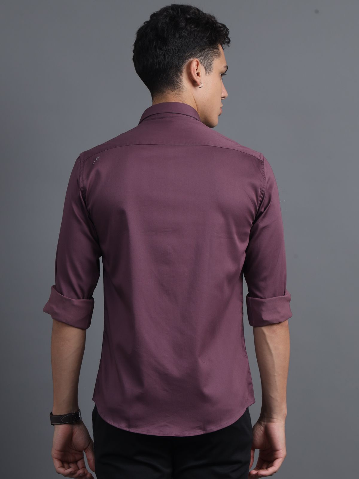 Purple Taupe Satin Shirt
