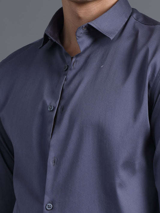 Mid Grey Satin Shirt