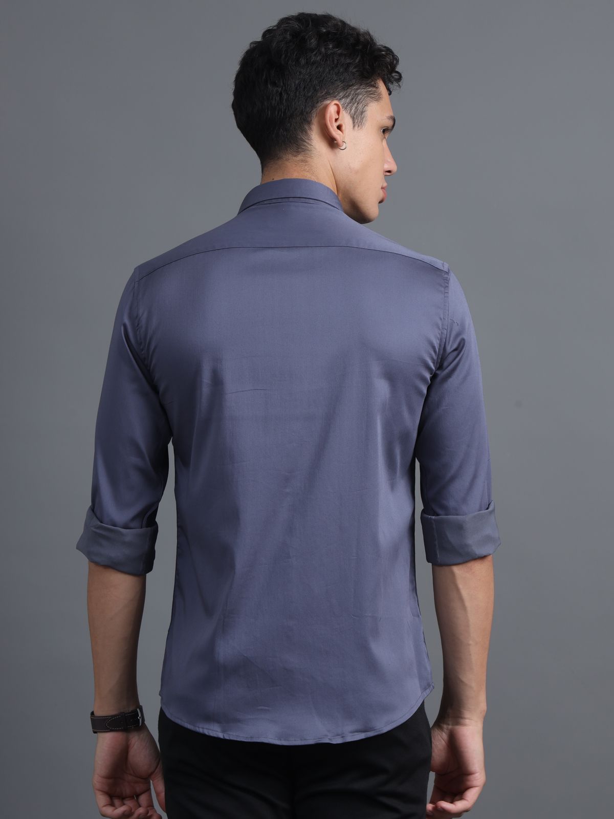 Mid Grey Satin Shirt