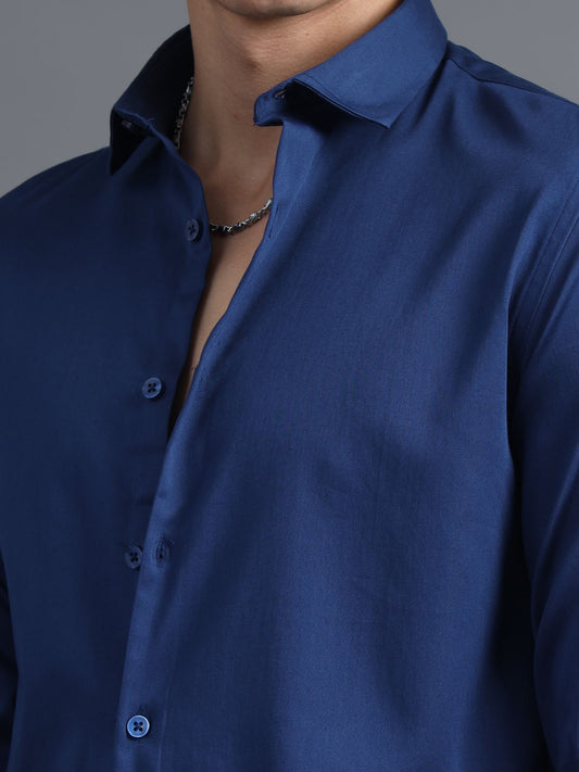 Nile Blue Satin Shirt