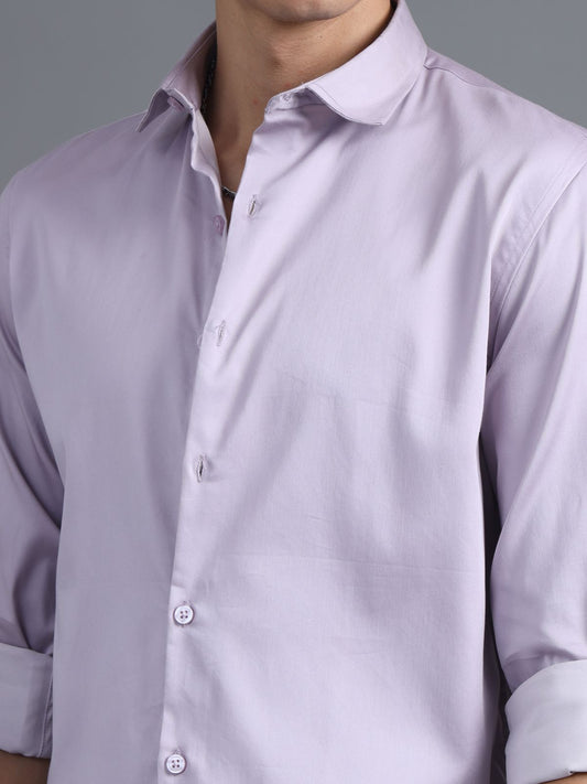 Dusty 60's Lavender Satin lycra Shirt