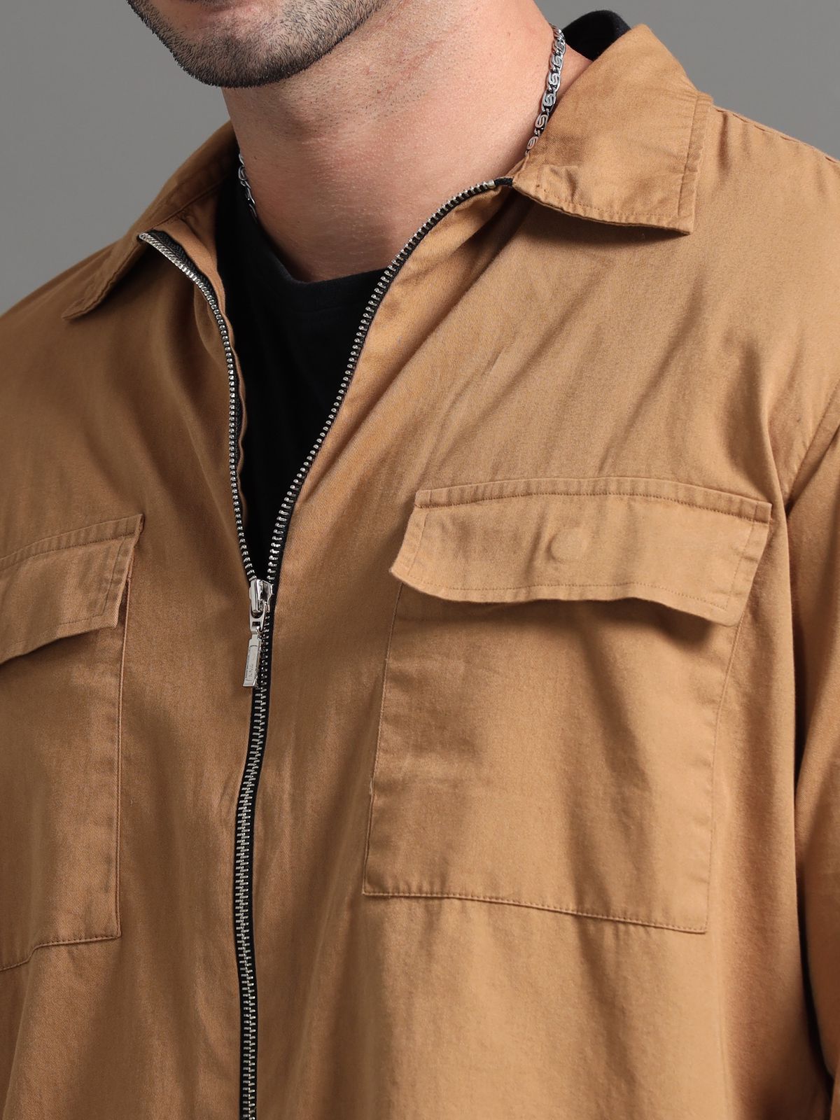 Beige Zipper RFD Shirt