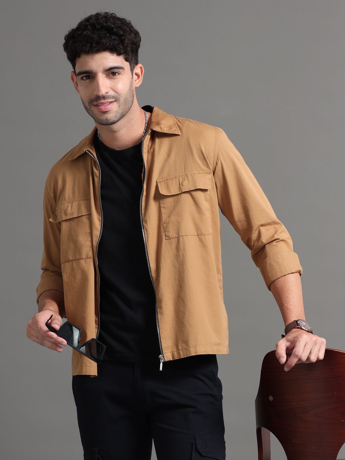 Beige Zipper RFD Shirt