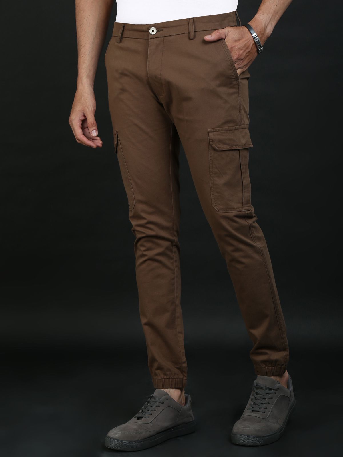 Brown Cargo Joggers