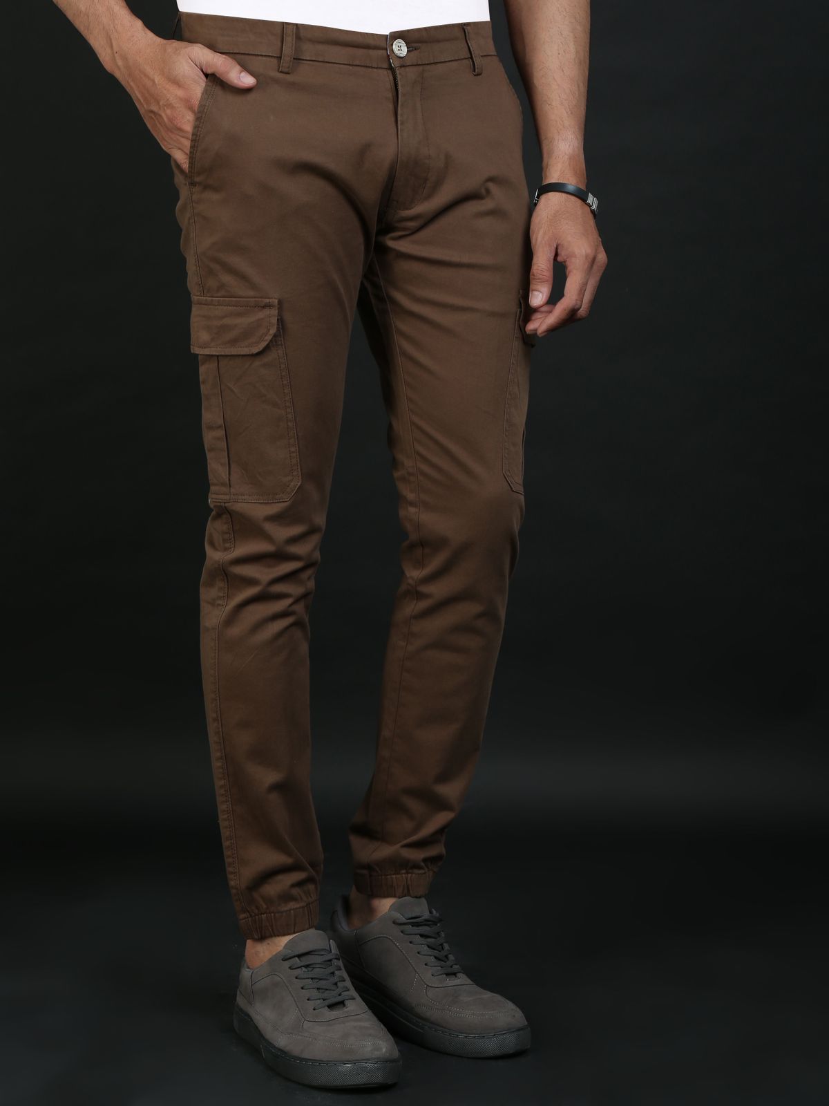 Brown Cargo Joggers