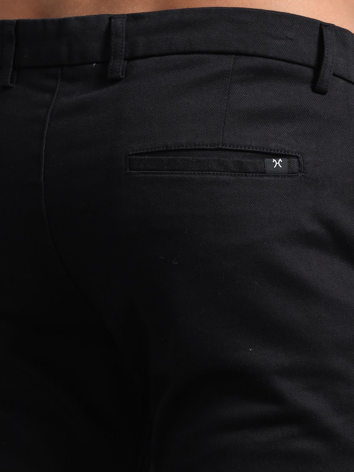 Black Knitted Chino