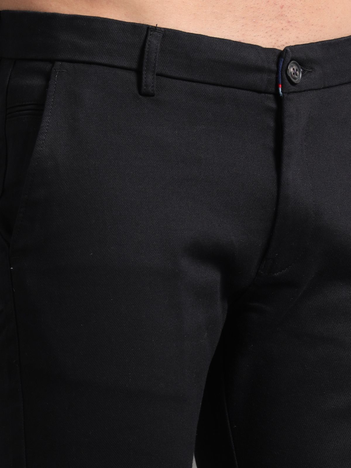 Black Knitted Chino