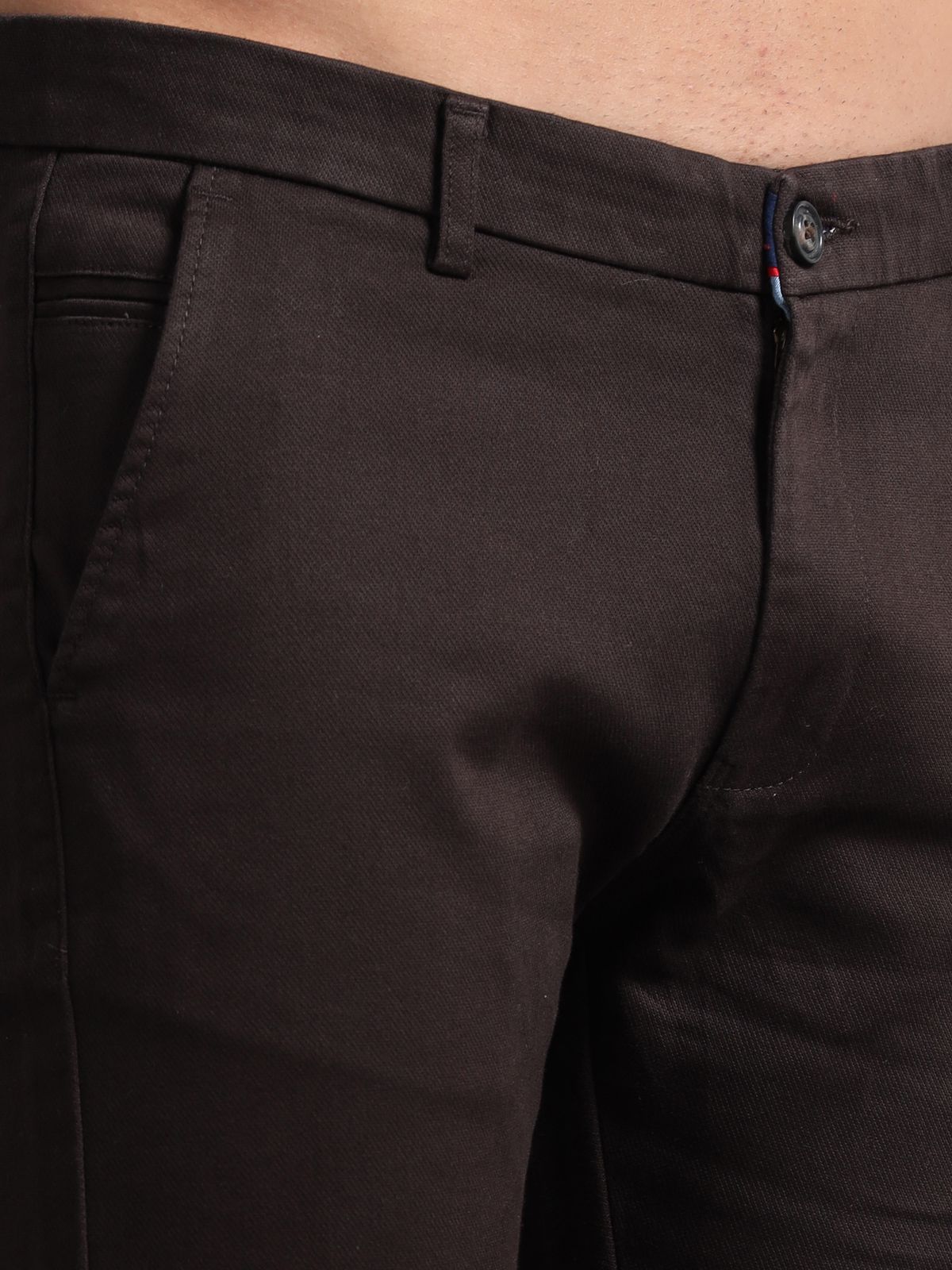 Brown Knitted Chino
