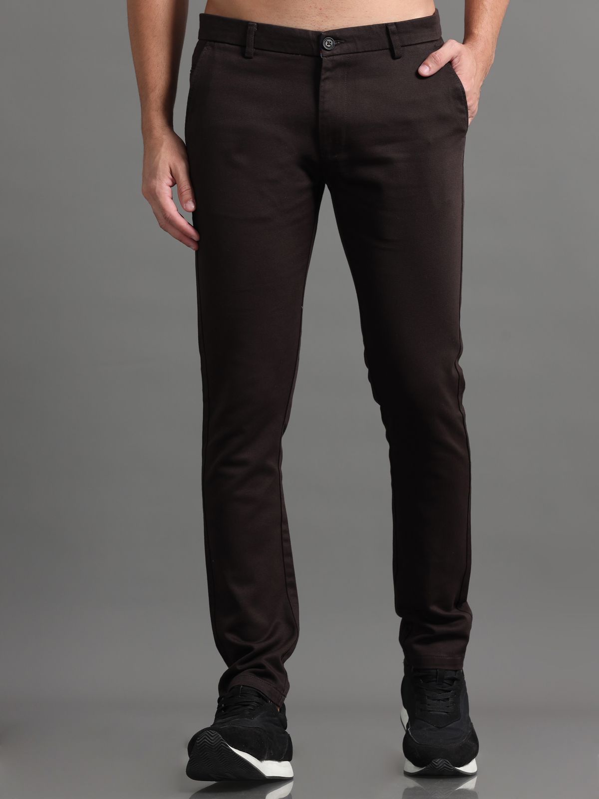 Brown Knitted Chino